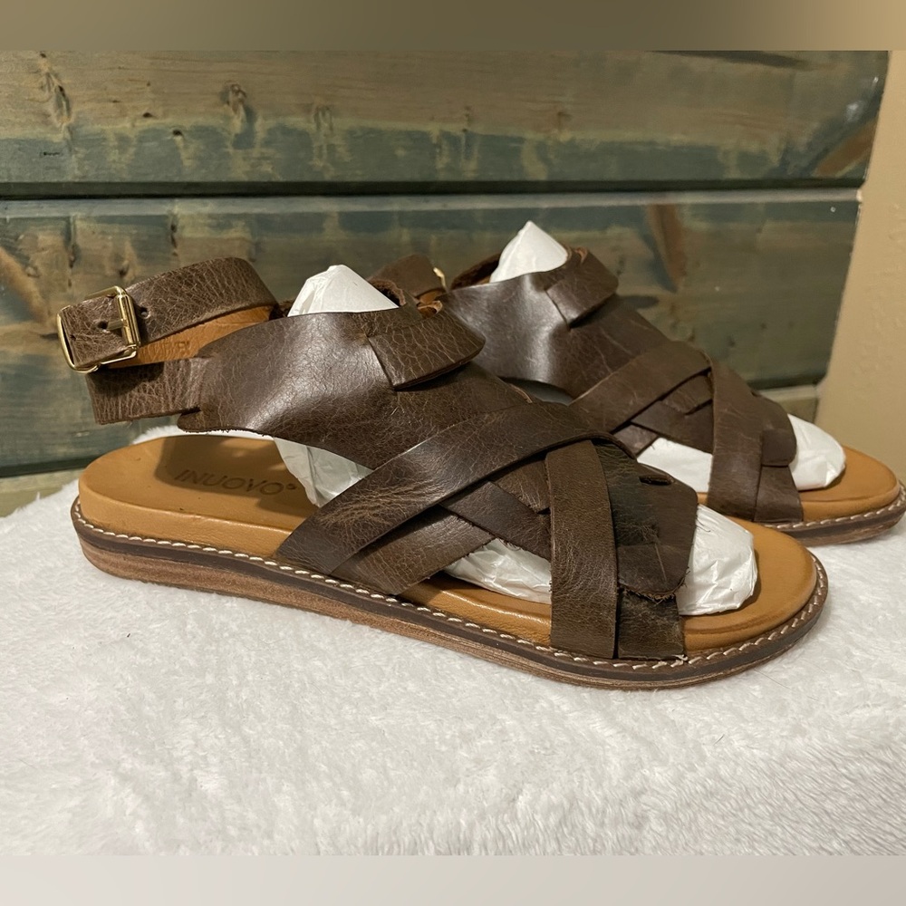 Free People Brown Leather Sandals